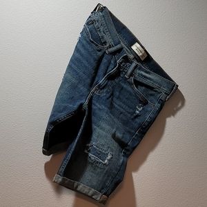 ABERCROMBIE & FITCH 13/14 Patchwork Blue Jean Burmuda Denim Shorts